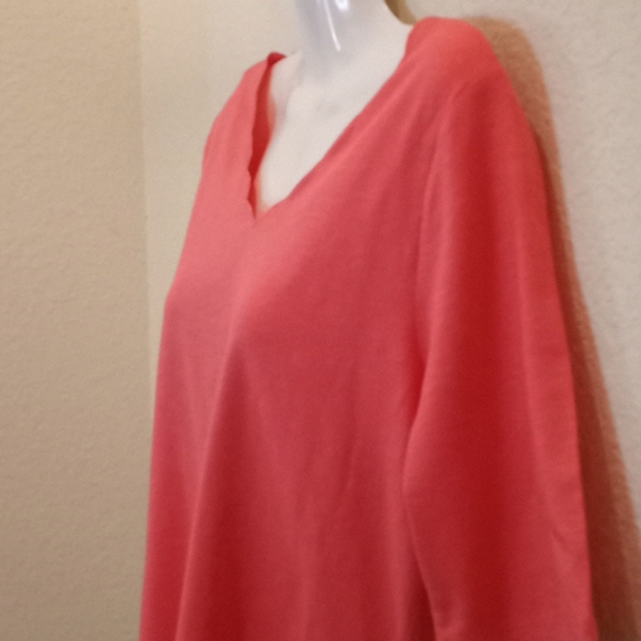 Lemon Way Coral Scalloped Neck Knit Top - Picture 3 of 13